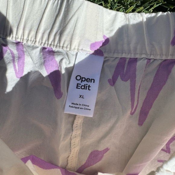 Open Edit Womens Pajama Pant Cream purple XL - Picture 3 of 3